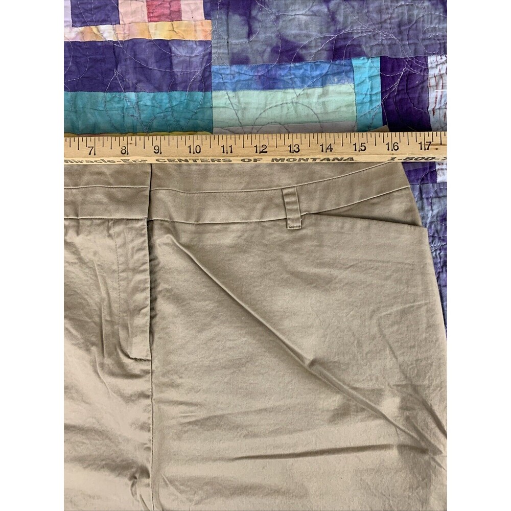 New York & Company Stretch Womens 12 Khaki Cotton Spandex Blend Skirt Pockets - Picture 5 of 7